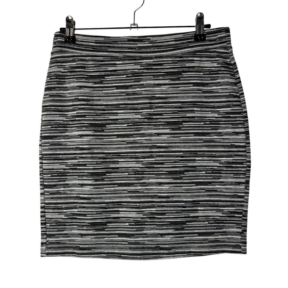Ann Taylor LOFT Petites Black & Gray‎ Textured Bodycon Mini Skirt XSP